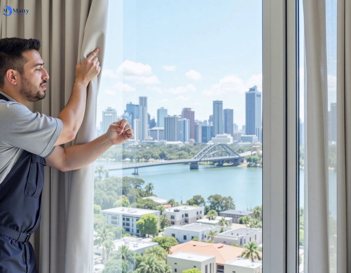 Professional curtain steam cleaning service rippleside-vic QLD by Matty Curtain Cleaning